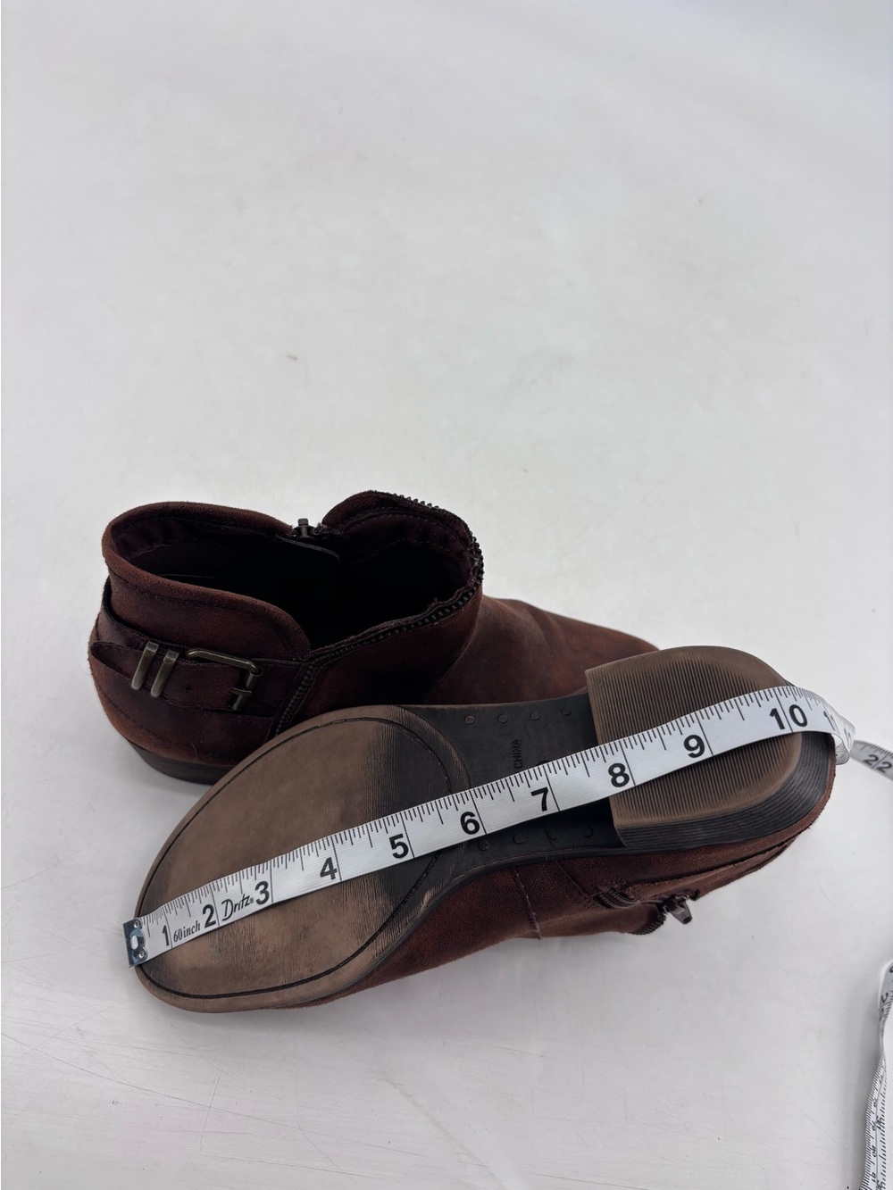 American Rag Edee Boho Chic Western Faux Leather Zippered Buckle Ankle Booties - Picture 10 of 12